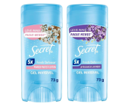 Secret Desodorante Antitranspirante em Gel Invisível  73g na Amazon